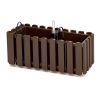 Set 3 jardiniere decorative cu suport metalic, sistem irigare,​​​​​​​ maro, 38x18x16.2 cm, Boardee Fencycase W