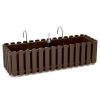 Set 3 jardiniere decorative cu suport metalic, sistem irigare,​​​​​​​ maro, 58x18x16.2 cm, Boardee Fencycase W