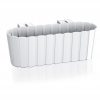 Set 4 jardiniere decorative cu suport de plastic, alb, 4.9 L, 38.3×21.2×13 cm, Boardee Hook