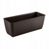 Set 4 jardiniere decorative, Prosperplast, imitatie ratan, maro, 49.2×17.2×17.4 cm