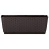 Set 4 jardiniere decorative, Prosperplast, imitatie ratan, maro, 49.2×17.2×17.4 cm