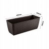 Set 4 jardiniere decorative, Prosperplast, imitatie ratan, maro, 49.2×17.2×17.4 cm