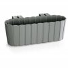 Set 4 jardiniere decorative cu suport de plastic, gri, 4.9 L, 38.3×21.2×13 cm, Boardee Hook