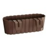 Set 4 jardiniere decorative cu suport de plastic, maro, 4.9 L, 38.3×21.2×13 cm, Boardee Hook