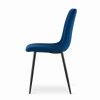 Set 4 scaune bucatarie/living, Artool, Lava, catifea bleumarin, picioare metal negru, 43x51x90 cm