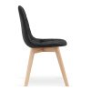 Set 4 scaune bucatarie/living, Artool, Bora, catifea neagra, picioare lemn natur, 44.5x54x81.5 cm