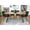 Set 4 scaune bucatarie/living, Artool, Kara, catifea neagra, picioare metal negru, 44.5×50.5×87 cm