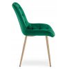 Set 4 scaune bucatarie/living, Artool, Bera, catifea verde, picioare metal natur, 54x60x88 cm
