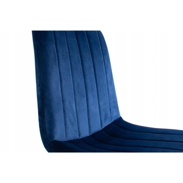Set 4 scaune bucatarie/living, Artool, Lava, catifea bleumarin, picioare metal negru, 43x51x90 cm