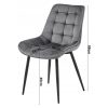 Set 4 scaune bucatarie/living, Artool, Bera, catifea verde, picioare metal natur, 54x60x88 cm