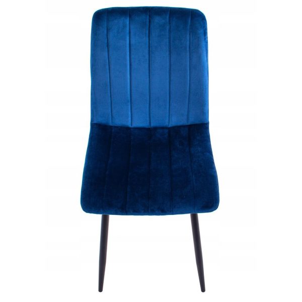 Set 4 scaune bucatarie/living, Artool, Lava, catifea bleumarin, picioare metal negru, 43x51x90 cm
