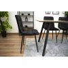 Set 4 scaune bucatarie/living, Artool, Kara, catifea neagra, picioare metal negru, 44.5×50.5×87 cm
