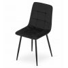 Set 4 scaune bucatarie/living, Artool, Kara, catifea neagra, picioare metal negru, 44.5×50.5×87 cm