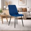 Set 4 scaune bucatarie/living, Artool, Lava, catifea bleumarin, picioare metal negru, 43x51x90 cm