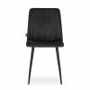 Set 4 scaune bucatarie/living, Artool, Lava, catifea neagra, picioare metal negru, 43x51x90 cm