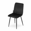 Set 4 scaune bucatarie/living, Artool, Lava, catifea neagra, picioare metal negru, 43x51x90 cm