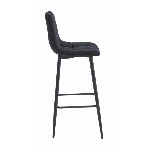 Set 2 scaune de bucatarie/bar, Artool, Arceto, catifea neagra, picioare metal negru, 43.5×32.5×104 cm