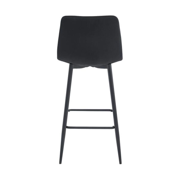 Set 2 scaune de bucatarie/bar, Artool, Arceto, catifea neagra, picioare metal negru, 43.5×32.5×104 cm
