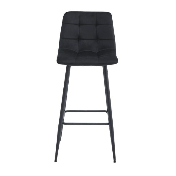 Set 2 scaune de bucatarie/bar, Artool, Arceto, catifea neagra, picioare metal negru, 43.5×32.5×104 cm