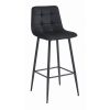 Set 2 scaune de bucatarie/bar, Artool, Arceto, catifea neagra, picioare metal negru, 43.5x32.5x104 cm
