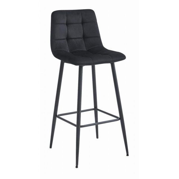 Set 2 scaune de bucatarie/bar, Artool, Arceto, catifea neagra, picioare metal negru, 43.5x32.5x104 cm