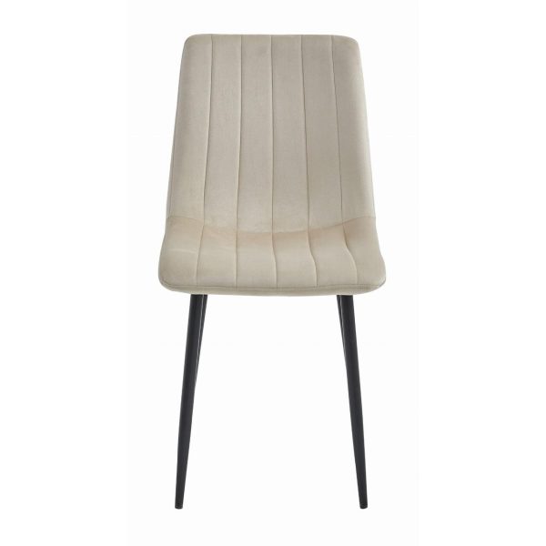 Set 4 scaune bucatarie/living, Artool, Lava, catifea bej, picioare metal negru, 43x51x90 cm