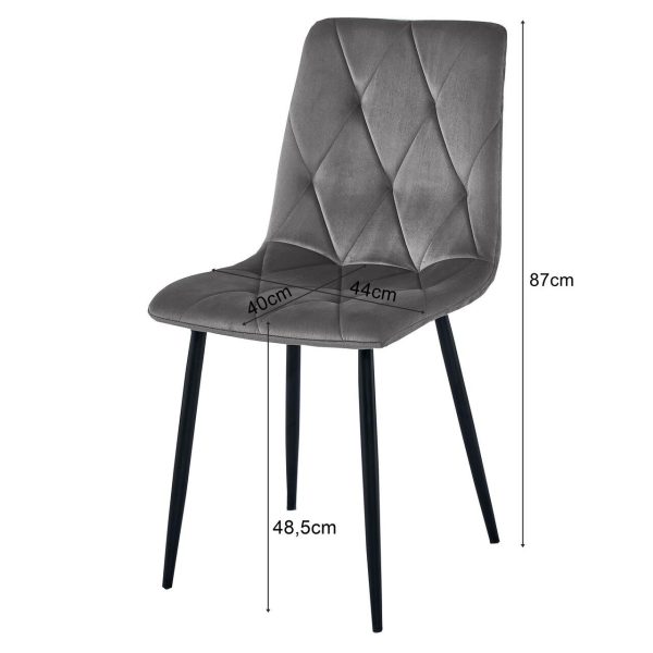 Set 4 scaune bucatarie/living, Artool, Libra, textil bej, picioare metal natur, 44.5×54.5×87 cm