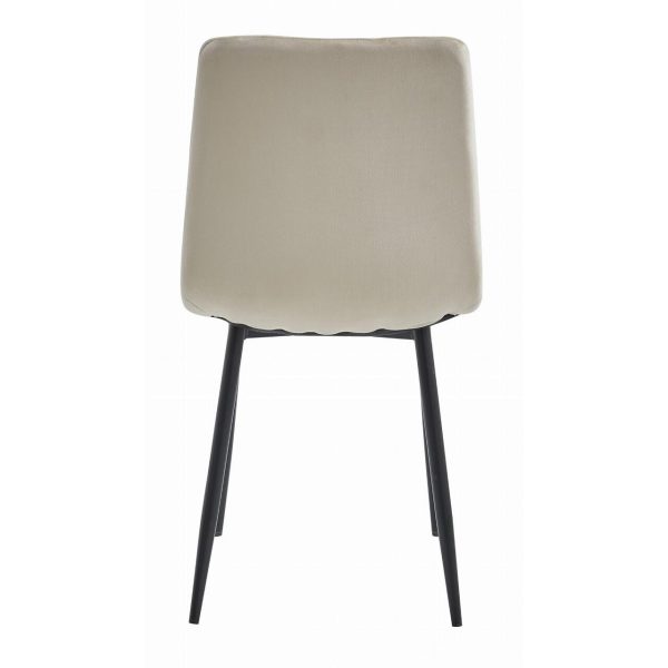 Set 4 scaune bucatarie/living, Artool, Lava, catifea bej, picioare metal negru, 43x51x90 cm