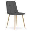Set 4 scaune bucatarie/living, Artool, Kara, catifea gri, picioare metal natur, 44.5×50.5×87 cm