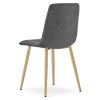 Set 4 scaune bucatarie/living, Artool, Kara, catifea gri, picioare metal natur, 44.5×50.5×87 cm