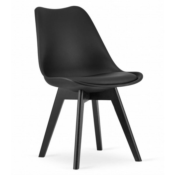 Set 4 scaune bucatarie/living, Artool, Mark, PP negru, picioare negre, 49x55.5x82.5 cm