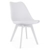 Set 4 scaune bucatarie/living, Artool, Mark, PP alb, picioare albe, 49x43x82 cm