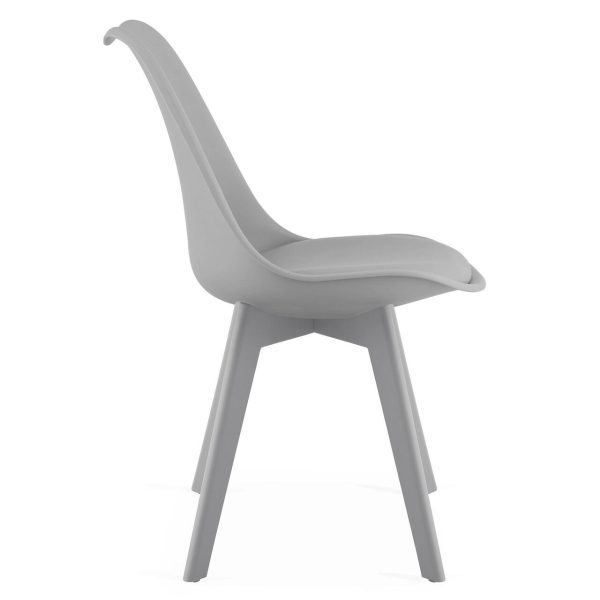 Set 4 scaune bucatarie/living, Artool, Mark, PP gri, picioare gri, 49x43x82 cm