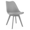 Set 4 scaune bucatarie/living, Artool, Mark, PP gri, picioare gri, 49x43x82 cm