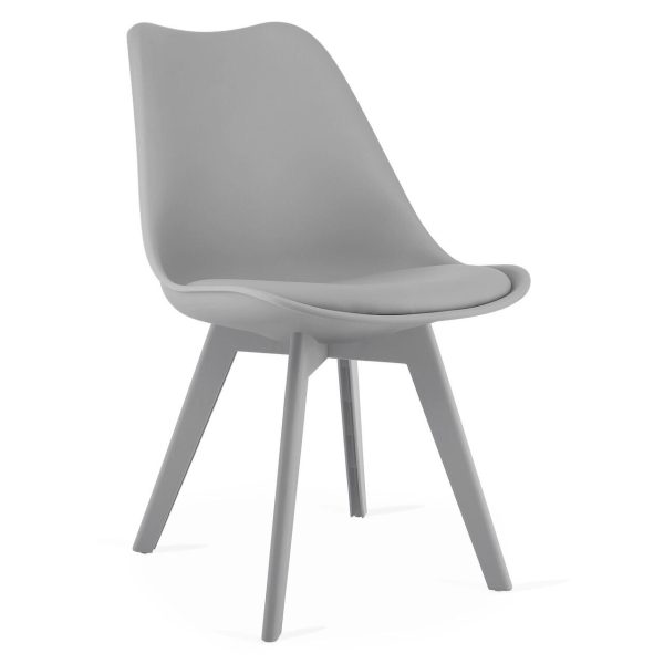 Set 4 scaune bucatarie/living, Artool, Mark, PP gri, picioare gri, 49x43x82 cm