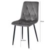Set 4 scaune bucatarie/living, Artool, Libra, textil gri inchis, picioare metal natur, 44.5×54.5×87 cm