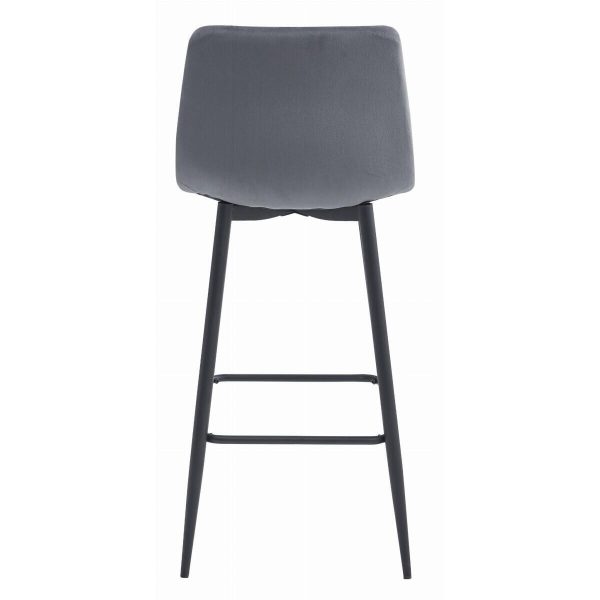 Set 2 scaune de bucatarie/bar, Artool, Arceto, catifea gri, picioare metal negru, 43.5×32.5×104 cm