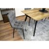Set 4 scaune bucatarie/living, Artool, Kara, catifea gri, picioare metal negru, 44.5×50.5×87 cm
