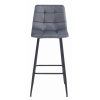 Set 2 scaune de bucatarie/bar, Artool, Arceto, catifea gri, picioare metal negru, 43.5×32.5×104 cm