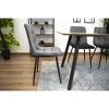 Set 4 scaune bucatarie/living, Artool, Kara, catifea gri, picioare metal negru, 44.5×50.5×87 cm