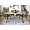 Set 4 scaune bucatarie/living, Artool, Kara, catifea gri, picioare metal negru, 44.5×50.5×87 cm