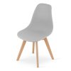 Set 4 scaune bucatarie/living, Artool, Kito, PP gri, picioare lemn natur, 46×54.5×80 cm