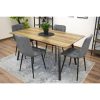 Set 4 scaune bucatarie/living, Artool, Kara, catifea gri, picioare metal negru, 44.5×50.5×87 cm