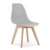 Set 4 scaune bucatarie/living, Artool, Kito, PP gri, picioare lemn natur, 46×54.5×80 cm