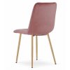 Set 4 scaune bucatarie/living, Artool, Lava, catifea roz, picioare metal natur, 43x51x90 cm