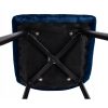 Set 4 scaune bucatarie/living, Artool, Lava, catifea bleumarin, picioare metal negru, 43x51x90 cm
