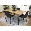 Set 4 scaune bucatarie/living, Artool, Kara, catifea neagra, picioare metal negru, 44.5×50.5×87 cm