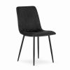 Set 6 scaune bucatarie/living, Artool, Lava, catifea neagra, picioare metal negru, 43x51x90 cm