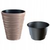 Set 2 ghivece de flori, Sand, rotunde, 38.8×43.6 cm, cafeniu, Prosperplast