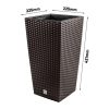 Set 2 ghivece de flori, Rato, imitatie ratan, inalte, 22.5×22.5×42 cm, maro, Prosperplast